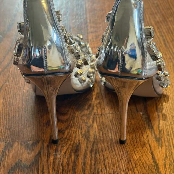 Good American NEW Clear Pointed-Toe Crystal Embellished Pumps Diamonds Forever - Picture 10 of 10